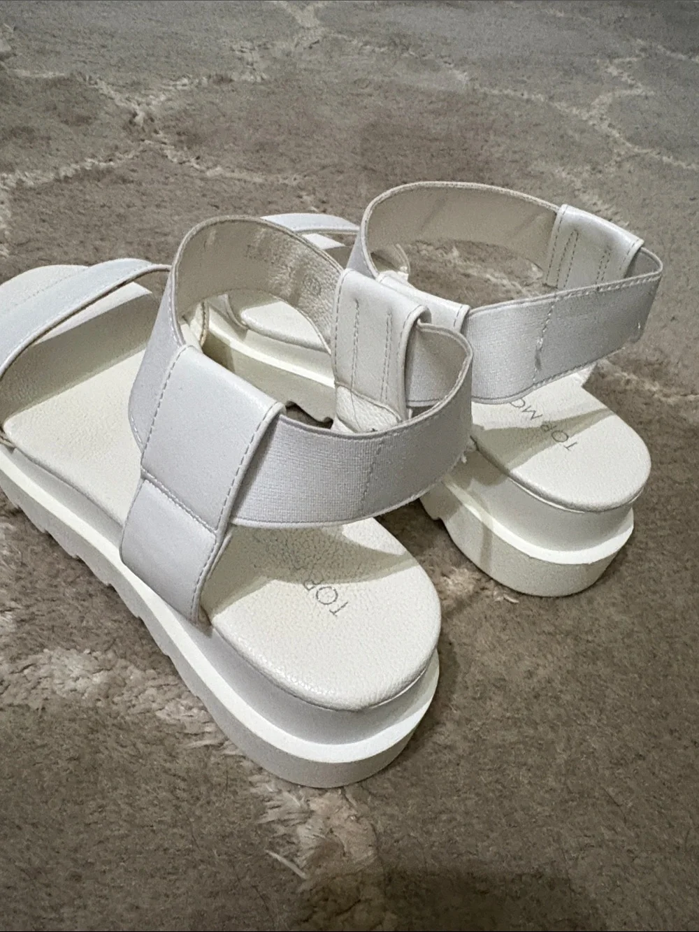 Top Moda KASH white strap platform wedge sandal Size 6.5